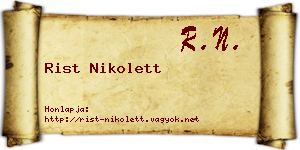 Rist Nikolett névjegykártya